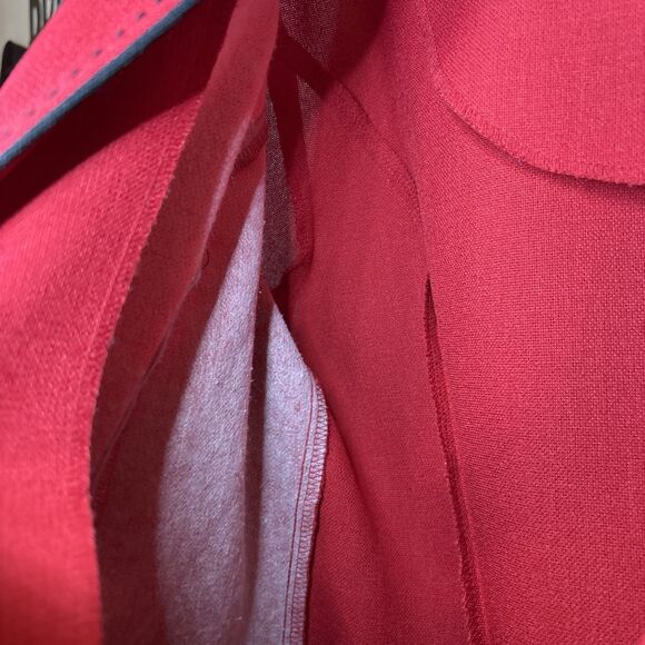 VTG 80s Dorby SZ 10 Red Vintage Blazer w Belted Waist Black Trim Princess Diana - Picture 9 of 9